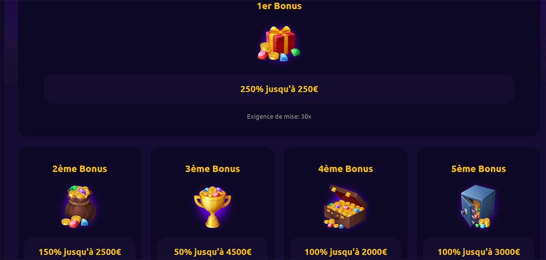 bonus bienvenue spintime casino