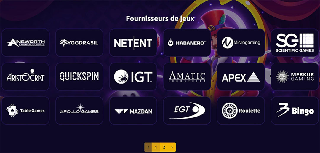 fournisseurs jeux spintime casino